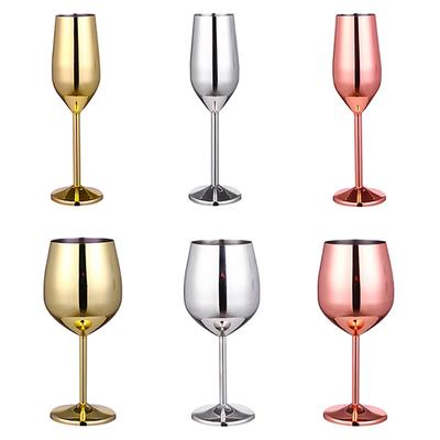 Gold Stainless Steel Restaurant Goblet Bar Tools Champagne Cup Wine Glass Barware Cocktail Glass