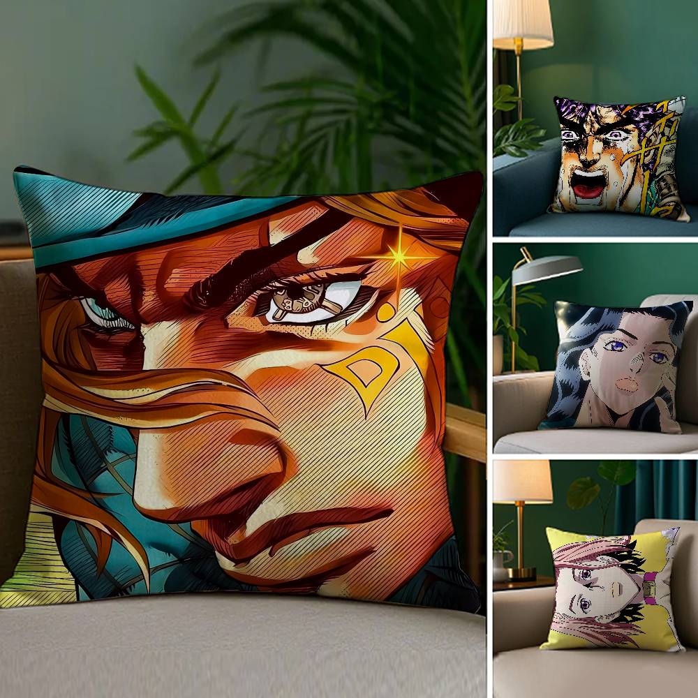 JoJo's Bizarre Adventure Pillow Case Sofa and Living Room Decorative Cushion Covers Dust-proof and Mite-proof Invisible Zipper