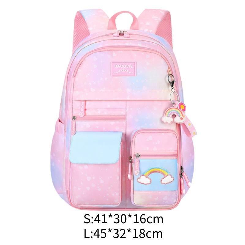 Adorable Geometric Pattern Lightweight Kids Backpack For Boys And Girls In Rainbow Colors