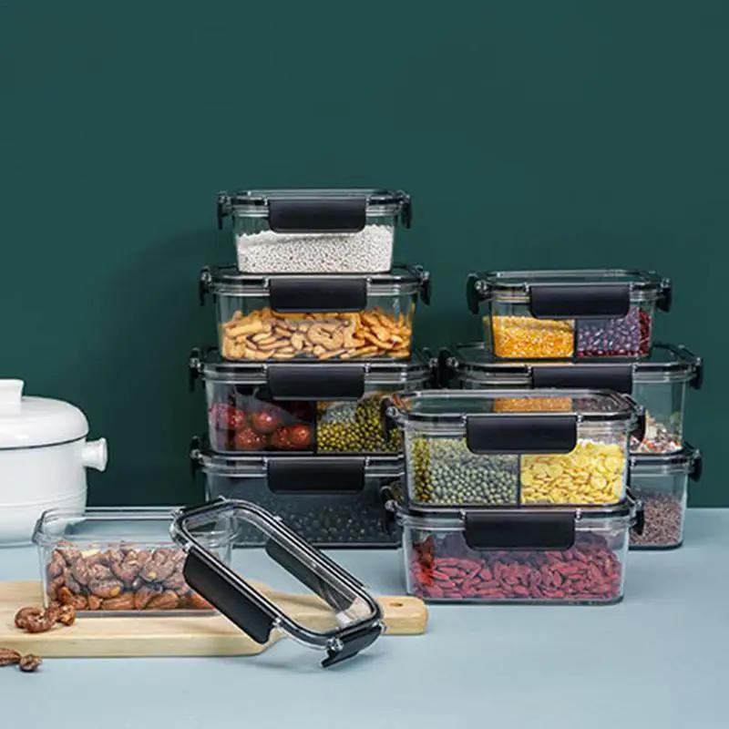 Food Storage Container, Transparent Compartment Lunch Box, Large Capacity Fresh-keeping Box, Fruit Salad Snack Sealed Box.