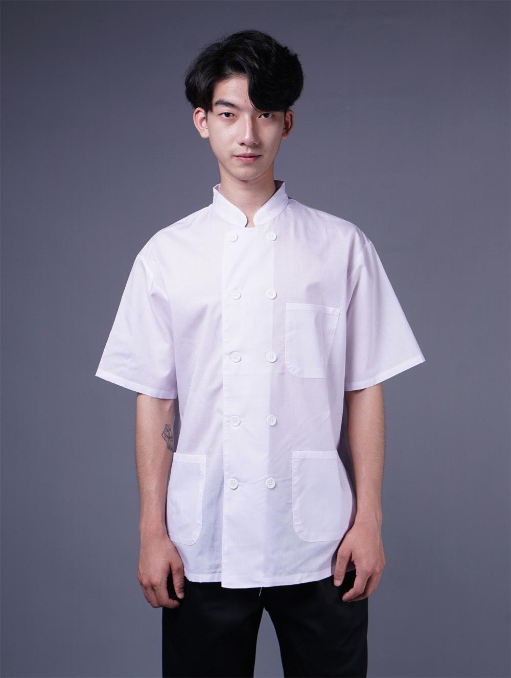 

Red Polycotton Chef Uniform: Lightweight Short Sleeve, Cool Collar, Custom Embroidery for Baking & Pastry Training Extra Large