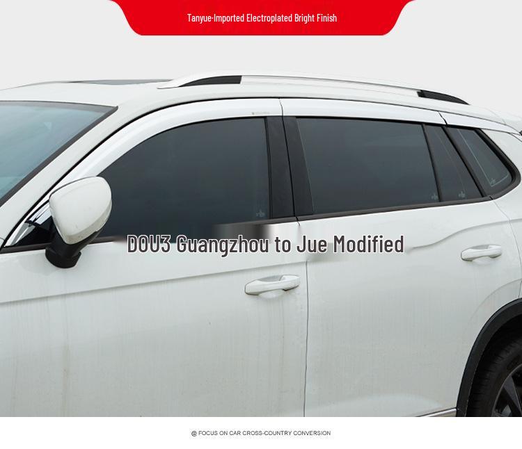 Volkswagen Tayron X T-Roc T-Cross Electroplated Rain Visors - Car Window Eyebrow Decorative Strips for Exterior Modification