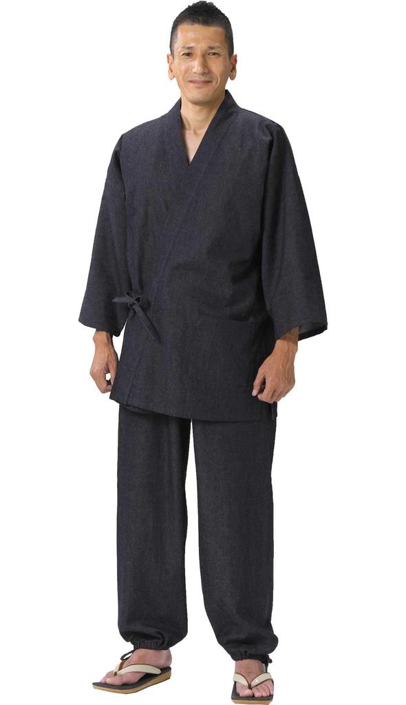 Watanosato Okayama Prefecture Ibara Denim Indigo 8oz M Size Samue Made In Japan Men's