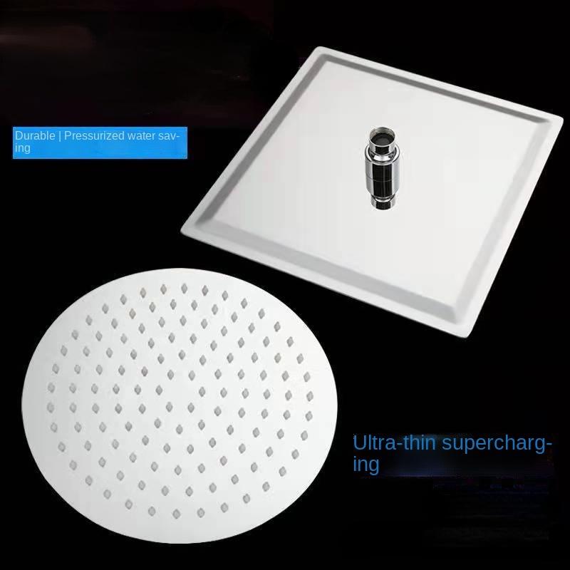 Stainless Steel Ultra-thin Shower Head with Awning 12/10/8 Inch Rain Shower Head Chrome-plated Round and Square Shower Awning