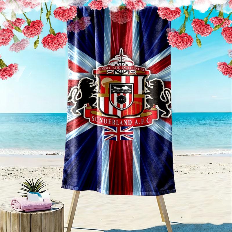 Sunderland A.F Print Beach Towel, Large Soft Quick Dry Towel for Beach Camping Swimming