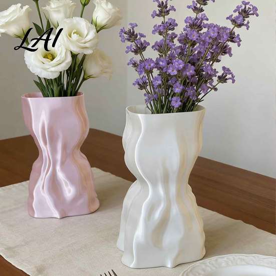Minimalist Vase for Flowers 3D Printed Flower Vase Modern Living Room Unique Floral Vessel Bedroom Home Decor Creative Arrangement Artificial/Dried