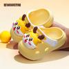 Non-slip soft-soled cute cartoon kitten children's slippers, summer closed-toe baby clogs, girls' outdoor sandals