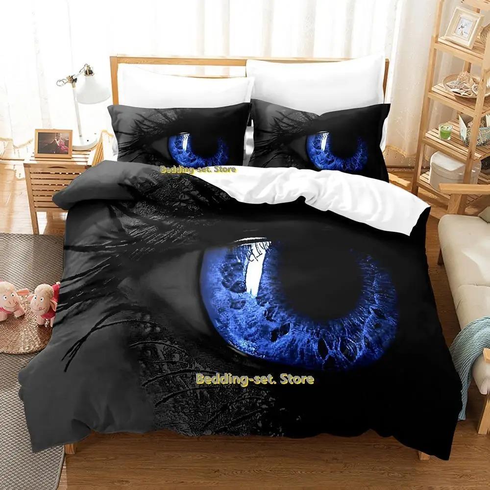 Worldeater Galaxy Eye Watercolor Artistic Eye Bedding Set Cartoon Anime Three-piece Set Adult Kid Bedroom Duvetcover Sets