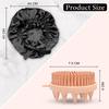 GLUN® 2 In 1 Bath Brush and Hair Care Bonnet Cap Combo, Prevents From Breakage Black Satin Bonnet Cap, Curly & Natural Hair with 2in1 Exfoliating Bo