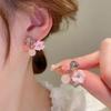 Korean Fashion Crystal Flower Earrings For Women Jewelry Trending New Luxury Women's Zircon Petal Earrings Accessories Gift