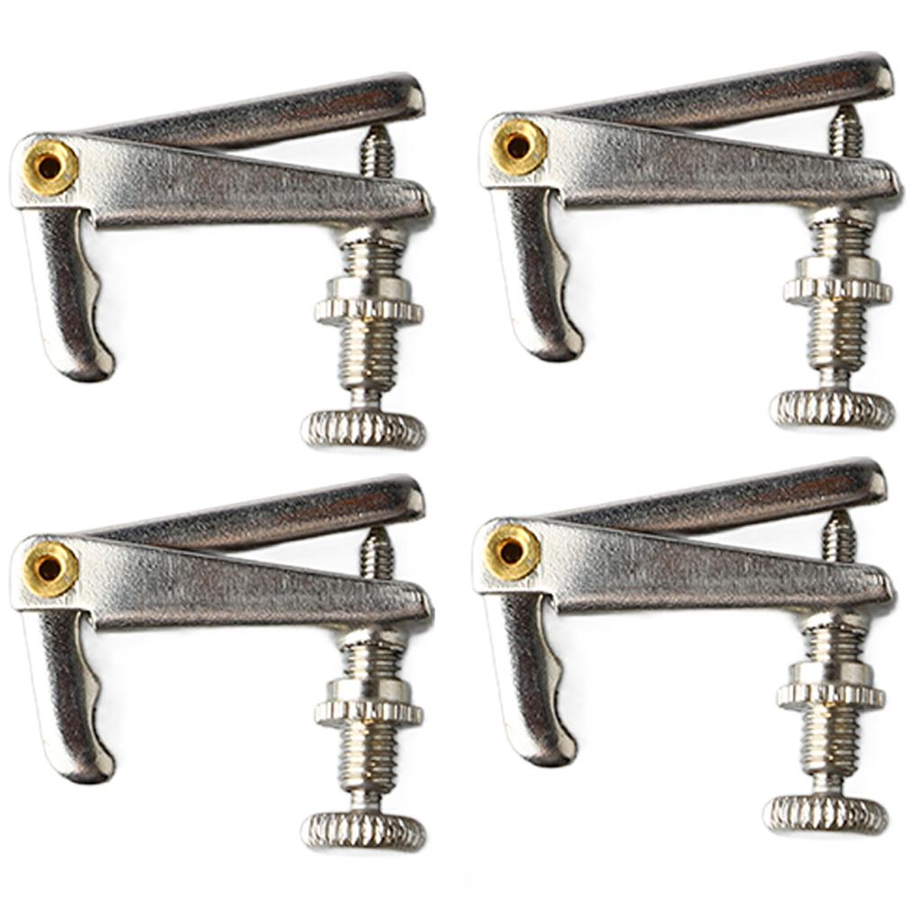 4Pcs 1 2 Violin Fine Tuner Metal Violin String Adjuster Part Musical Instrument Accessory