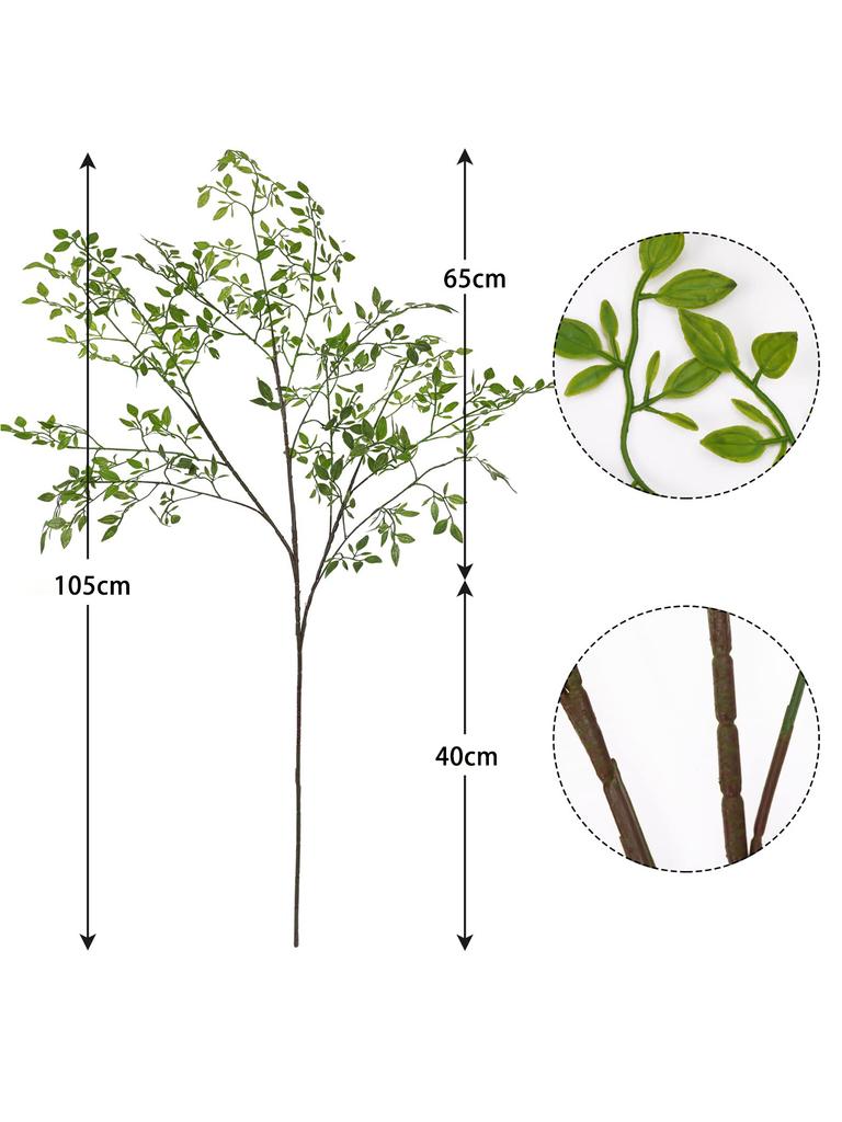 1pc Artificial Plants Branches Green Faux Greenery Plants Decoration for Office Home Indoor