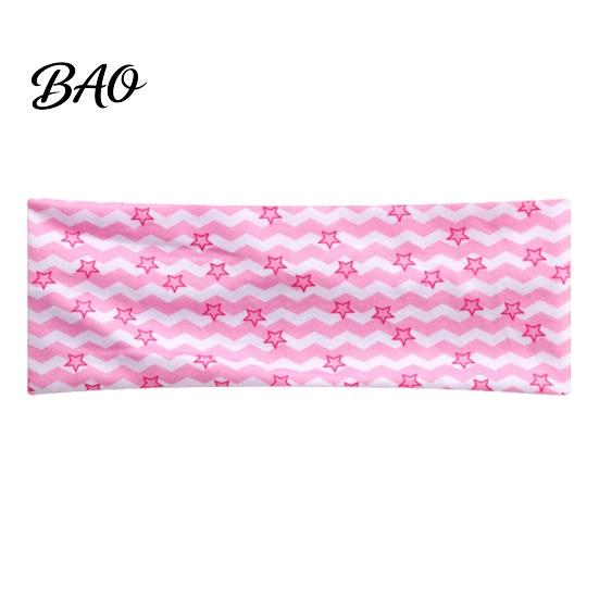 Elastic Bangs Holder Bands Wide Headband for Women, Non-Slip Stretchy Hair Band with Star Polyester Sweat Wave Print Yoga Running Sports And