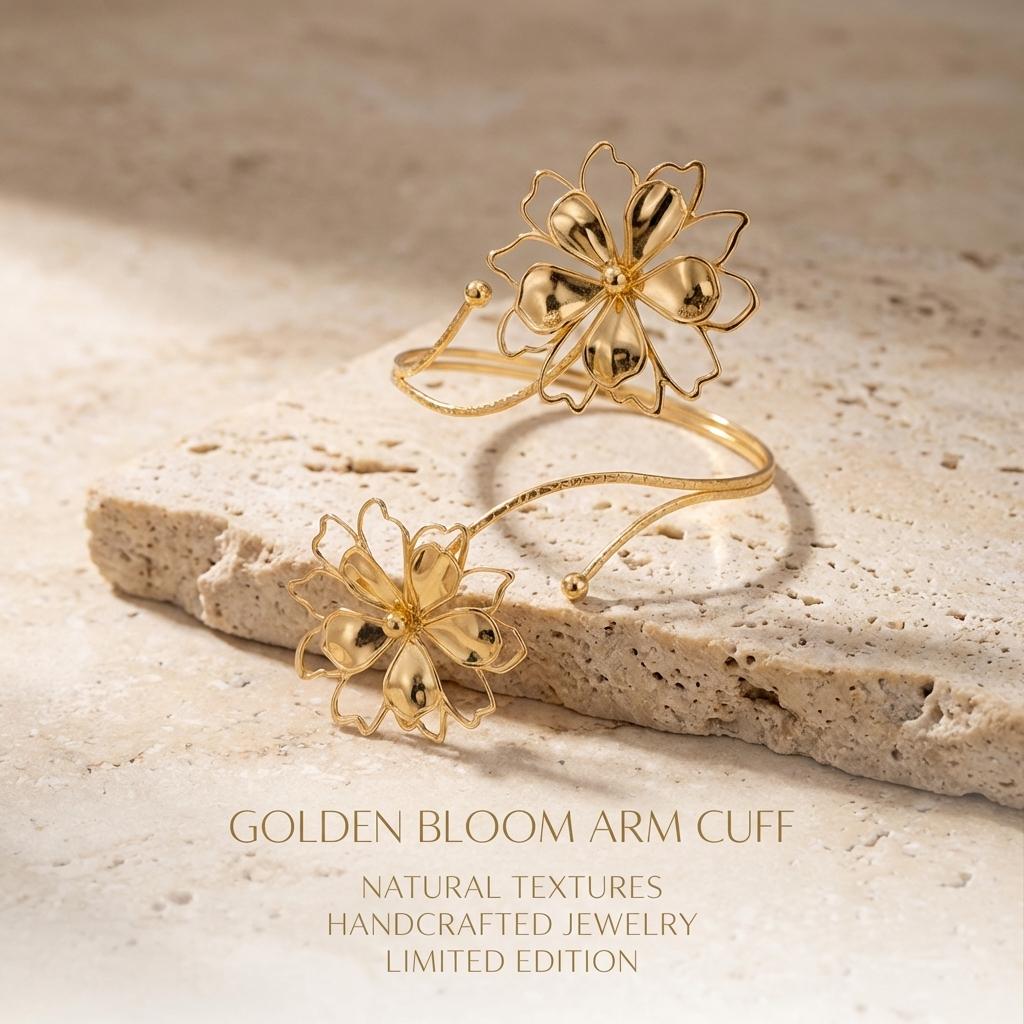 Vintage Bohème Punk Gold Geometrisch Hohl Blume Metall Oberarm Armband Für Frauen Party Schmuck Geschenk