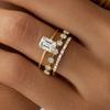 Jewelry Three-piece Diamond Zircon Flower Engagement Anniversary Luxury Jewelry Ring Women