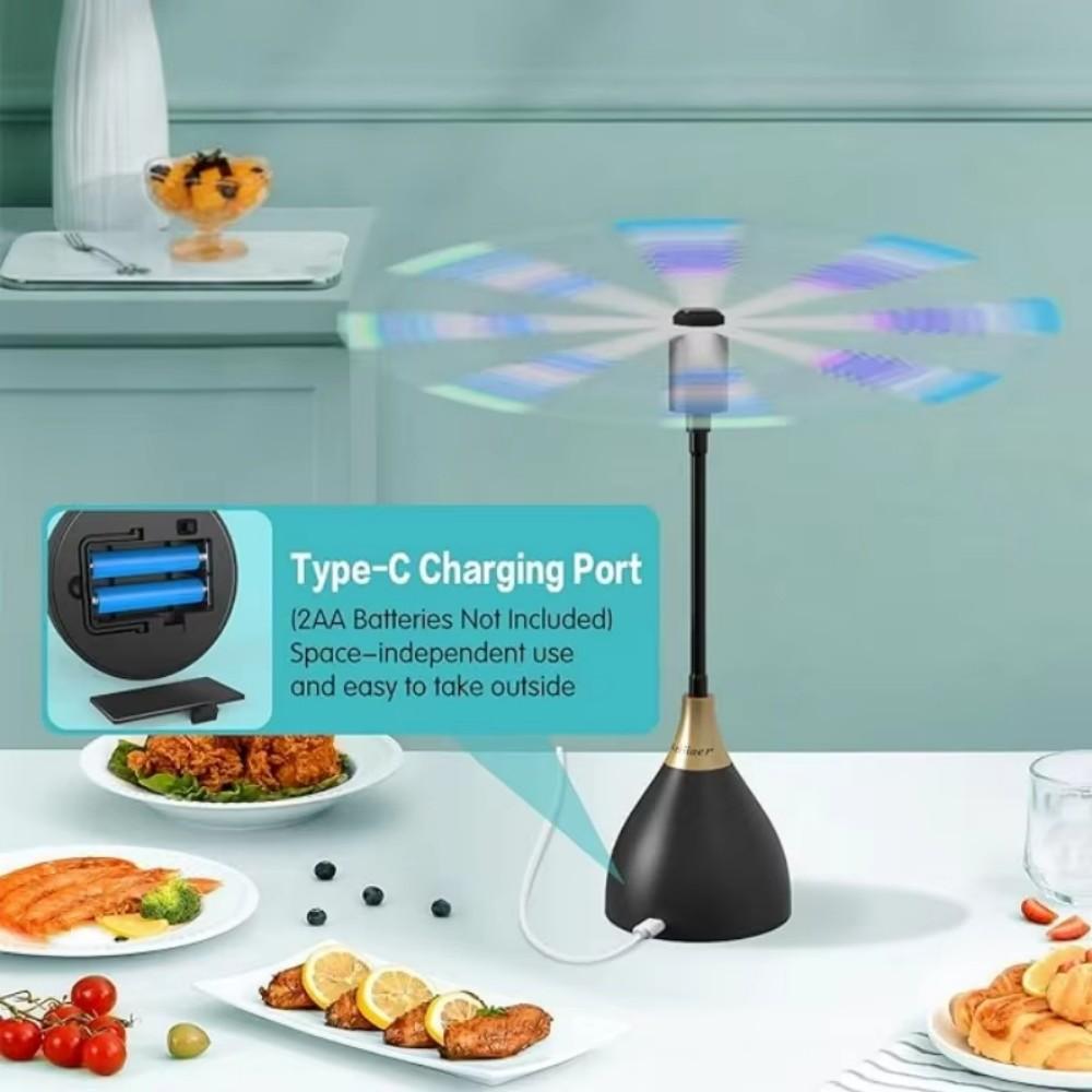 2/4PCS Fly Fans for Tables,Fly Repellent Fan with Soft Blades,USB or Batteries Powered,Soundless & Portable for Picnic BBQ Party