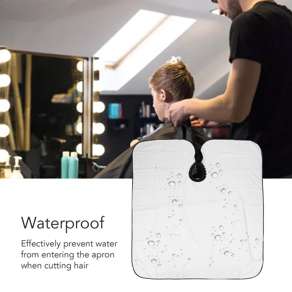 Hairdressing Apron Waterproof Adjustable Barber Cloth Wrap for Hair Cutting Salon Hairdresser White