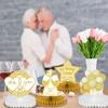9 Pcs 50Th Anniversary Decorations, 50Th Wedding Anniversary Decorations 50Th Anniversary Honeycomb Centerpiece