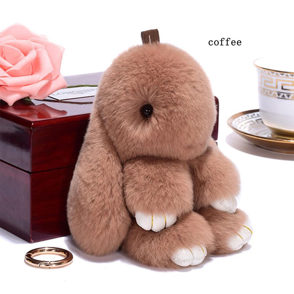 Cute Decoration Gift Key Chain Bag Pendant Plush Bunny Toy Rex Rabbit Fur