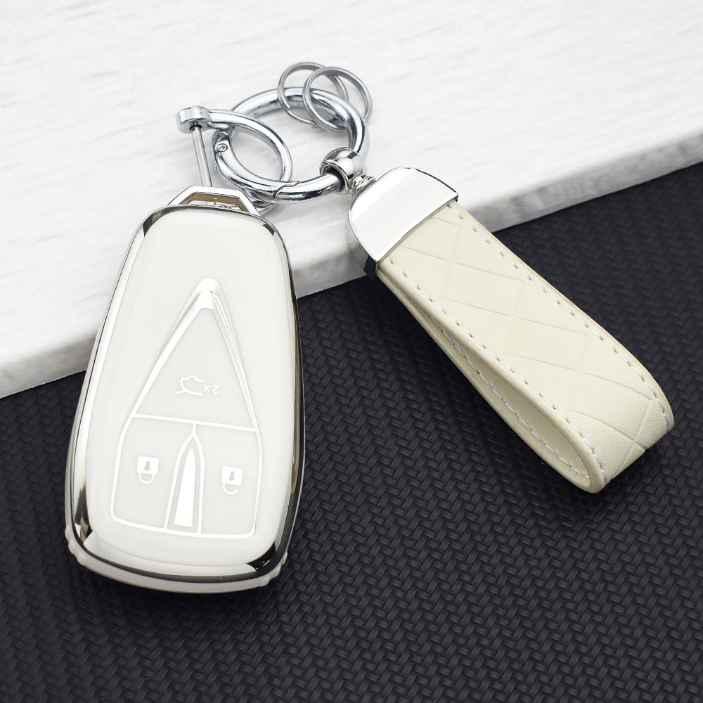 Anti-Scratch Key Cover For Changan Cs75 Plus Cs55 Plus Cs35 Plus Unit Unik Oshan X7 X5  Tpu 3/4/5 Buttons Car Key Case Keychain
