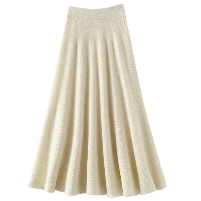 

Women s High-Waist Mid-Length Wool Pleated A-Line Skirt for Autumn/Winter One Size (up to 150 jin)