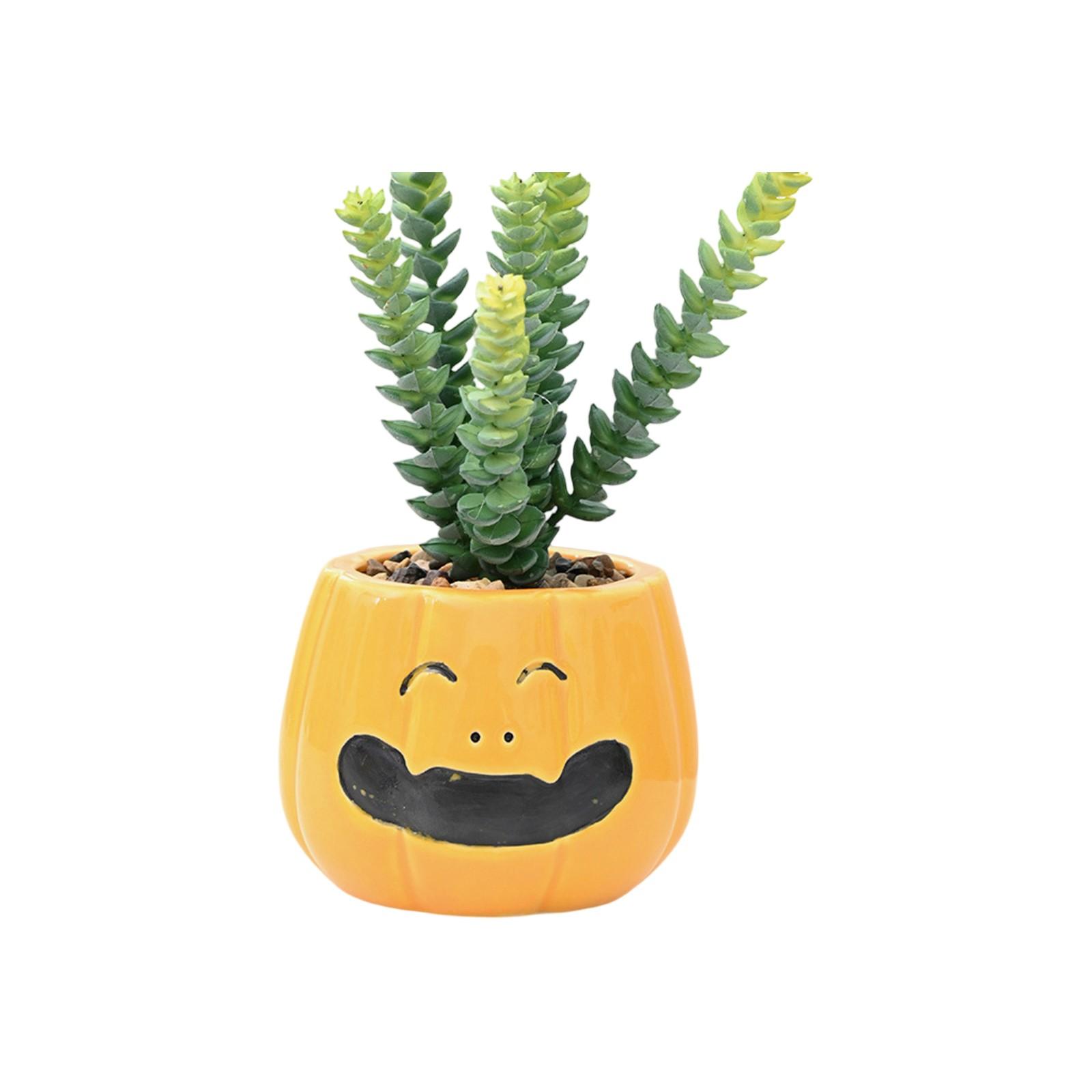 

Хэллоуин Украшение для цветочного горшка, Тыква Искусственное растение Цветочный горшок One Size