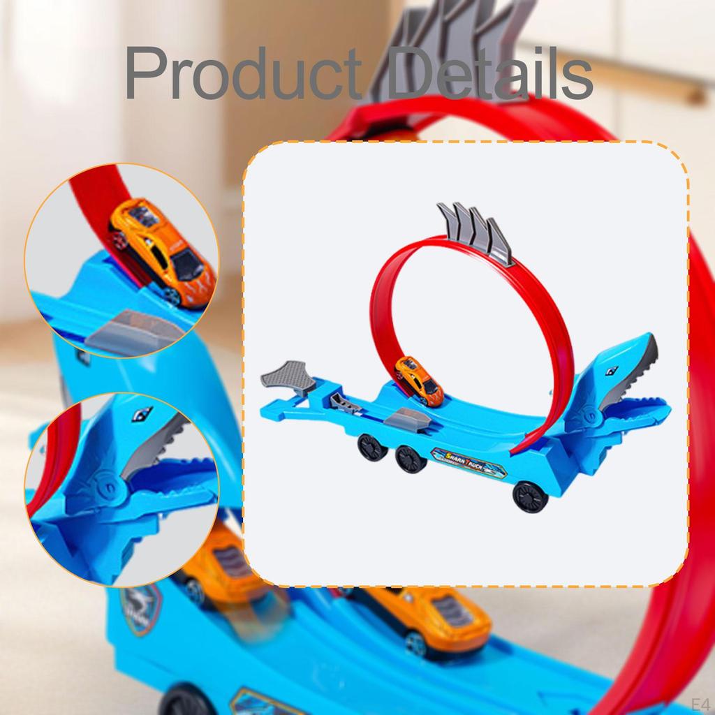 Flex Tracks Boys Race Track Assembly Easy to Assemble Multifunctional Interactive Toy for Ages