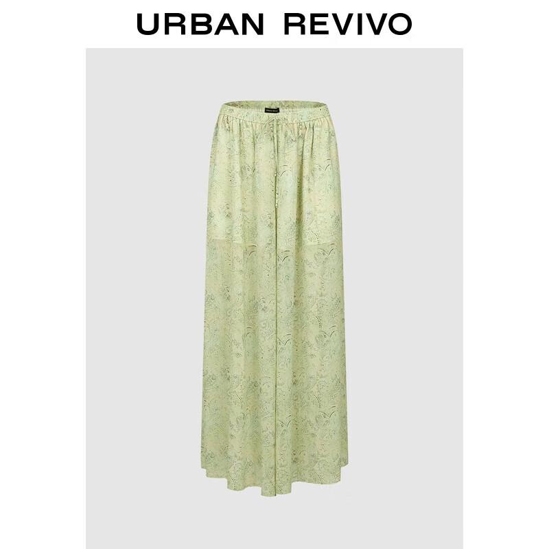 UR Women s Retro Floral Lace-Up Loose Wide-Leg Pants M (M-L)