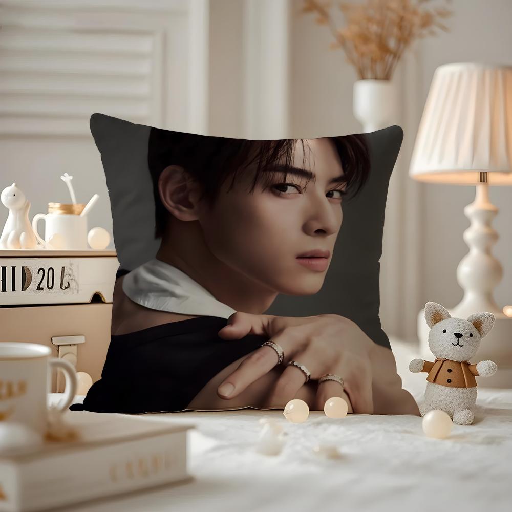 Cha E-E-Eunwoo Actor Cushion Cover Pattern Printed Pillowcase For Living Room Sofa Cushion Cover & Bedroom Decor