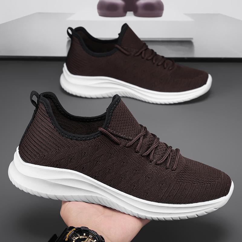 Fashion Women's Breathable Mesh Sneakers Flat Shoes One Foot Kick Outdoor Thick Soled Casual Hiking Anti Slip White Sports Shoes for Men