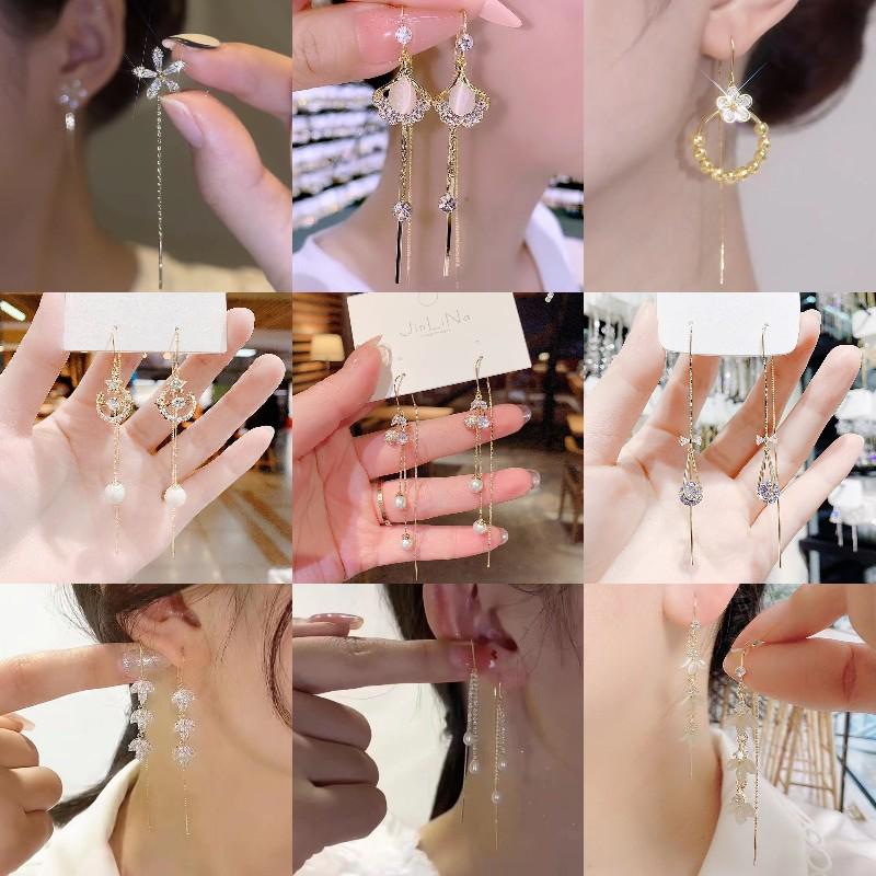 925 Silver Needle Luxury Tassel Earrings for Women