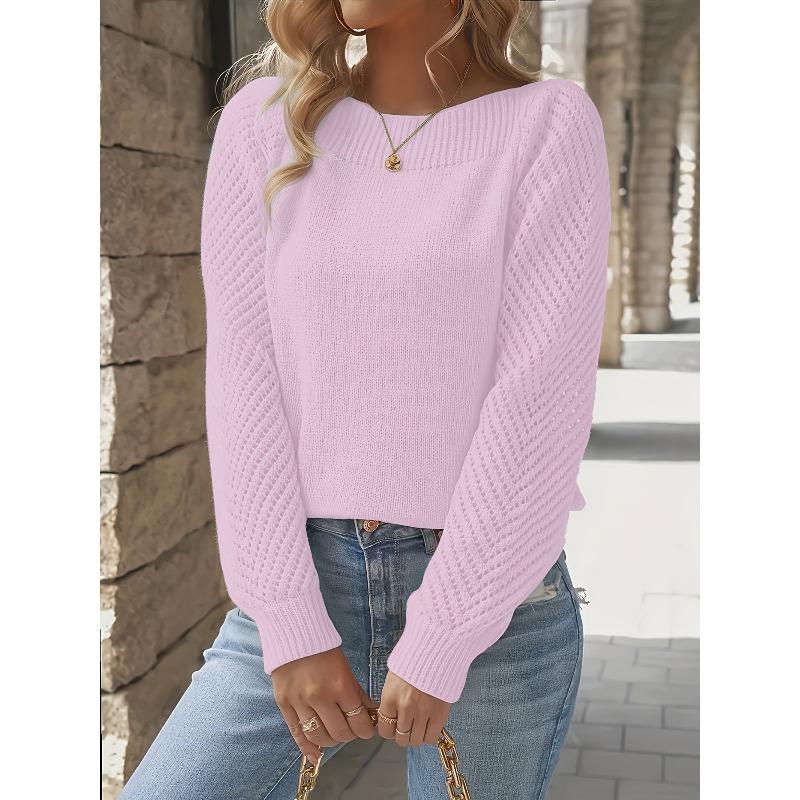 YYFS Women's Fashion Casual Spring Fall Solid Color Print Long Sleeve One Shoulder Sweaters