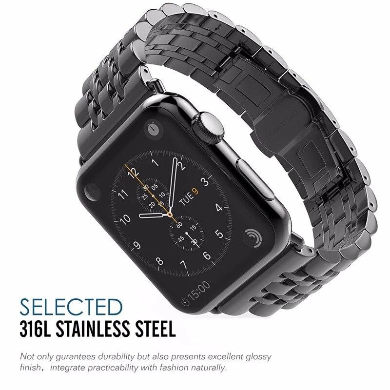 Stainless Steel Band For Apple Watch 7 8 45mm 41mm 44mm 40mm 42mm Ultra 49mm Strap Metal Link Bracelet Fit IWatch 6 SE 5 4 3 2