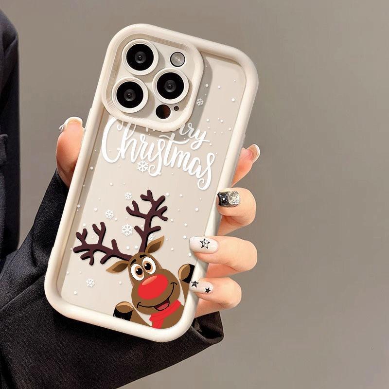 Christmas cartoon elk for iPhone16ProMax phone case 14 Apple 13 matte 12/15 Premium 11