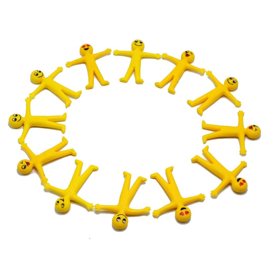 Creative 10 Pcs/Lot Kids Party Supply Favors Yellow Man Mini Sticky Emoji Toy for Children