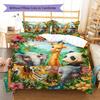 Animal Pattern Bedding Quilt Set Quilt Cover Pillowcase Home Decoration Gift (1 * Duvet Cover + 2 * Pillowcase, Without Core)