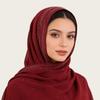 Womens Chiffon Scarf With Rhinestone Pearl Embellishment Ethnic Style Long Wrap Headband Accessory Elegant Lady Fashion
