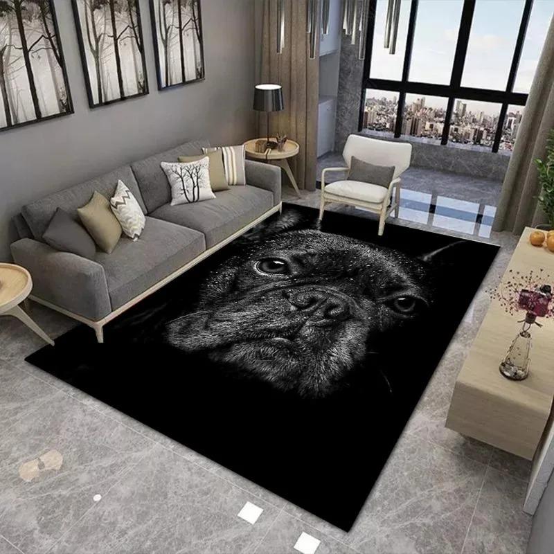 

French Bulldog Print Printing Carpet for Living Room Decor Sofa Rug Coffee Table Floor Mat Bedroom Nonslip Soft Mat Fashionable 40x60cm