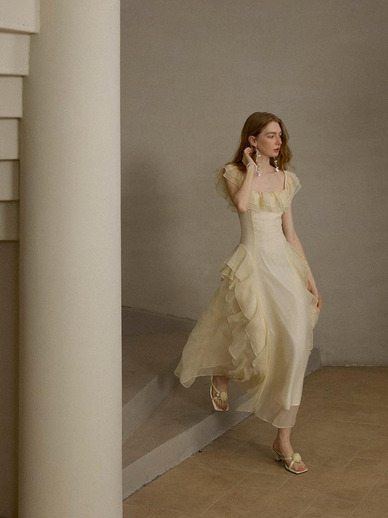Sinseuden Lumiere Ruffle Long Dress