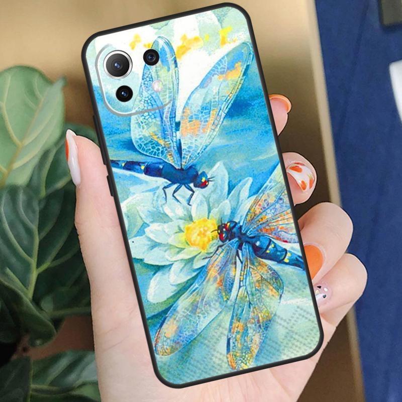 Luxury Dragonfly Case For Xiaomi 15 14 Ultra 13T 14T 15T Pro 17 Pro Max POCO X7 X5 X6 F5 F6 F7 F8 Pro Coque