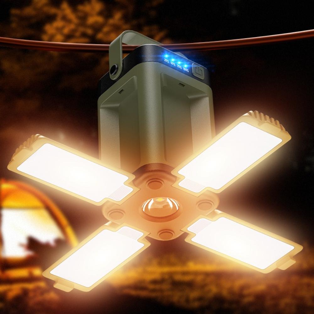 Outdoor portable mobile power light Type-C charging LED hanging multi gear tent light suitable for camping, hiking, and fishing