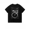 2025 Summer Bicycle Pattern Printed T-shirts for Both Men and Women Pure Cotton Breathable Quick-drying Short-sleeved Top Tee