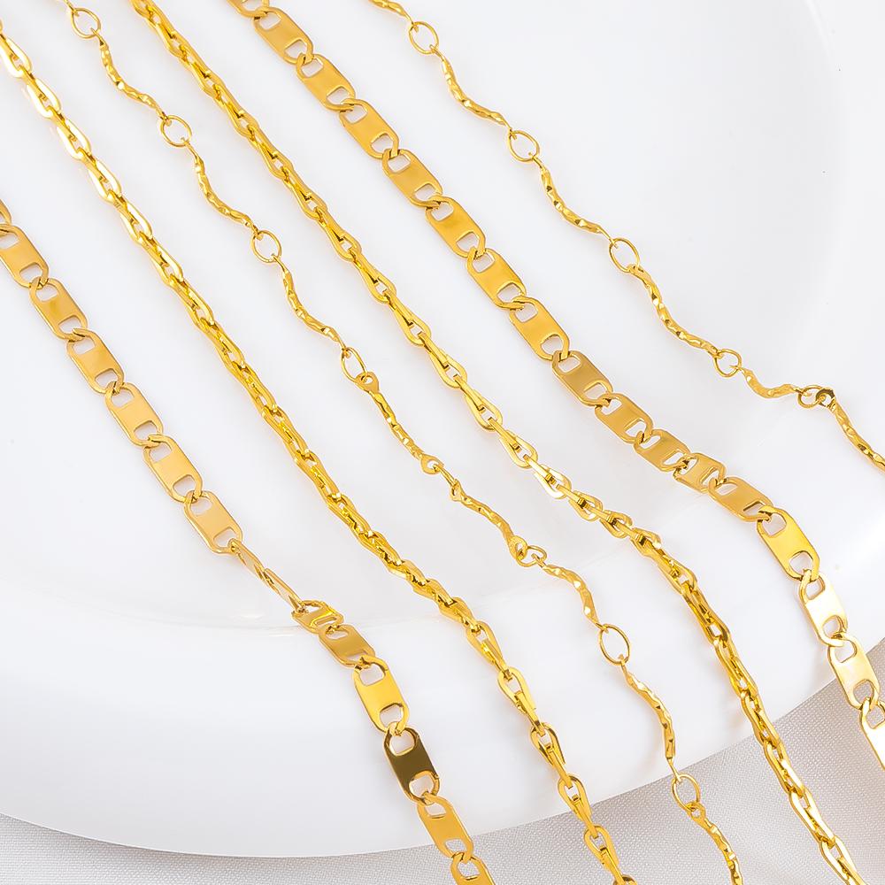 No Fade 1Meter Silver Color Stainless Steel Link Chains DIY Chain for Needlework Necklaces Bracelets Jewelry Making Accessories