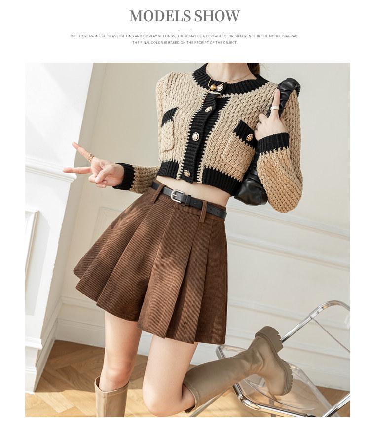 Women's High Waist Corduroy A-line Wide Leg Shorts - Autumn/Winter 2025 Collection