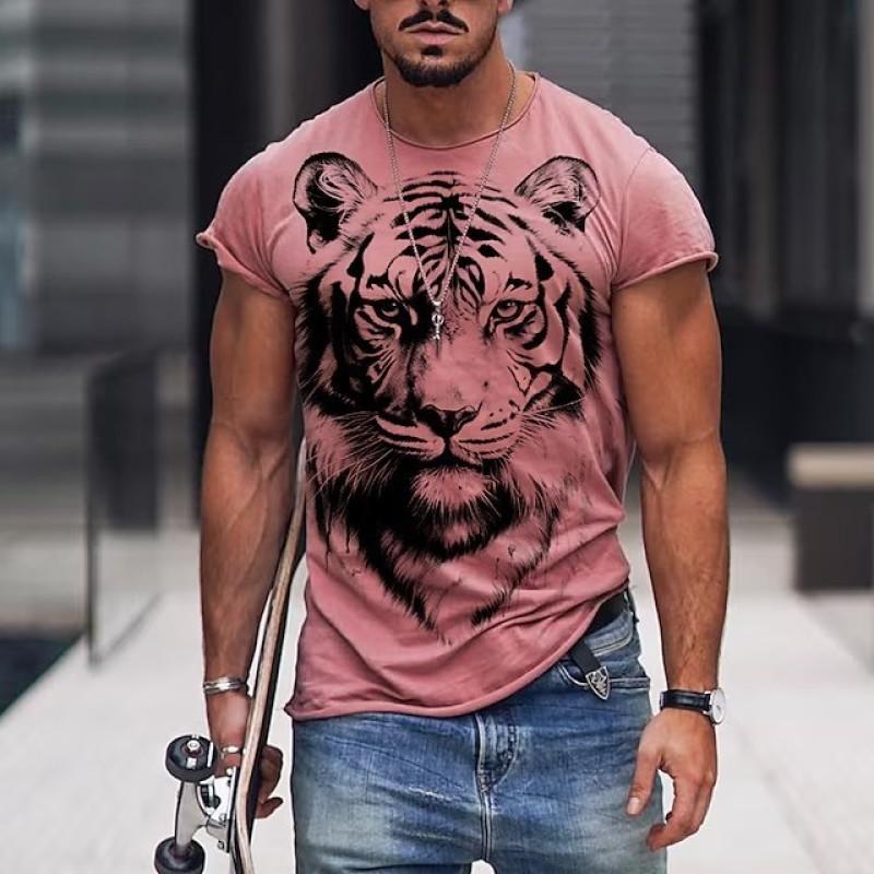 Animal Beast Lion 3D Printed Summer Men's T-shirt Kids Fashion Casual O-Neck Short Sleeve Sportswear Streetwear Oversized Tops