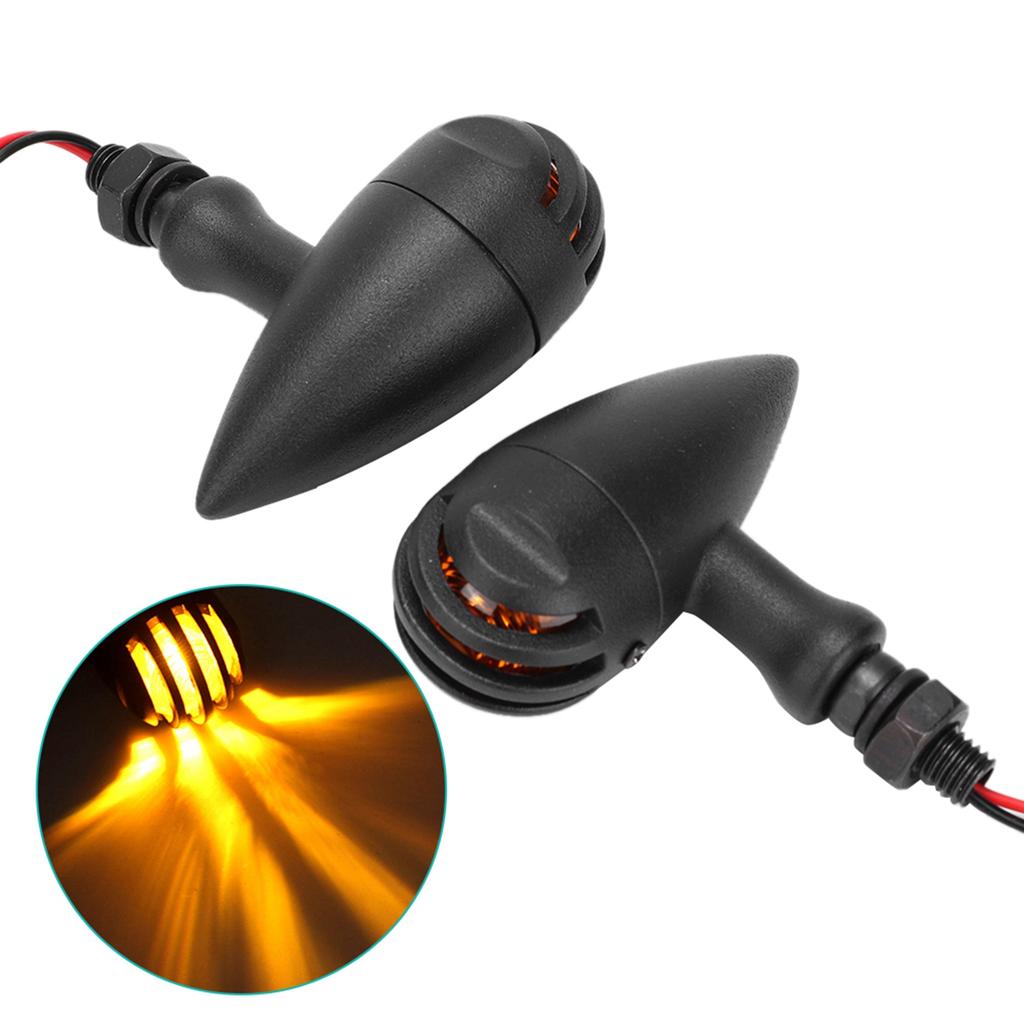 1 Pair Retro Style Universal Turn Signal Light Lamp Motorcycle Modification AccessoriesBlack