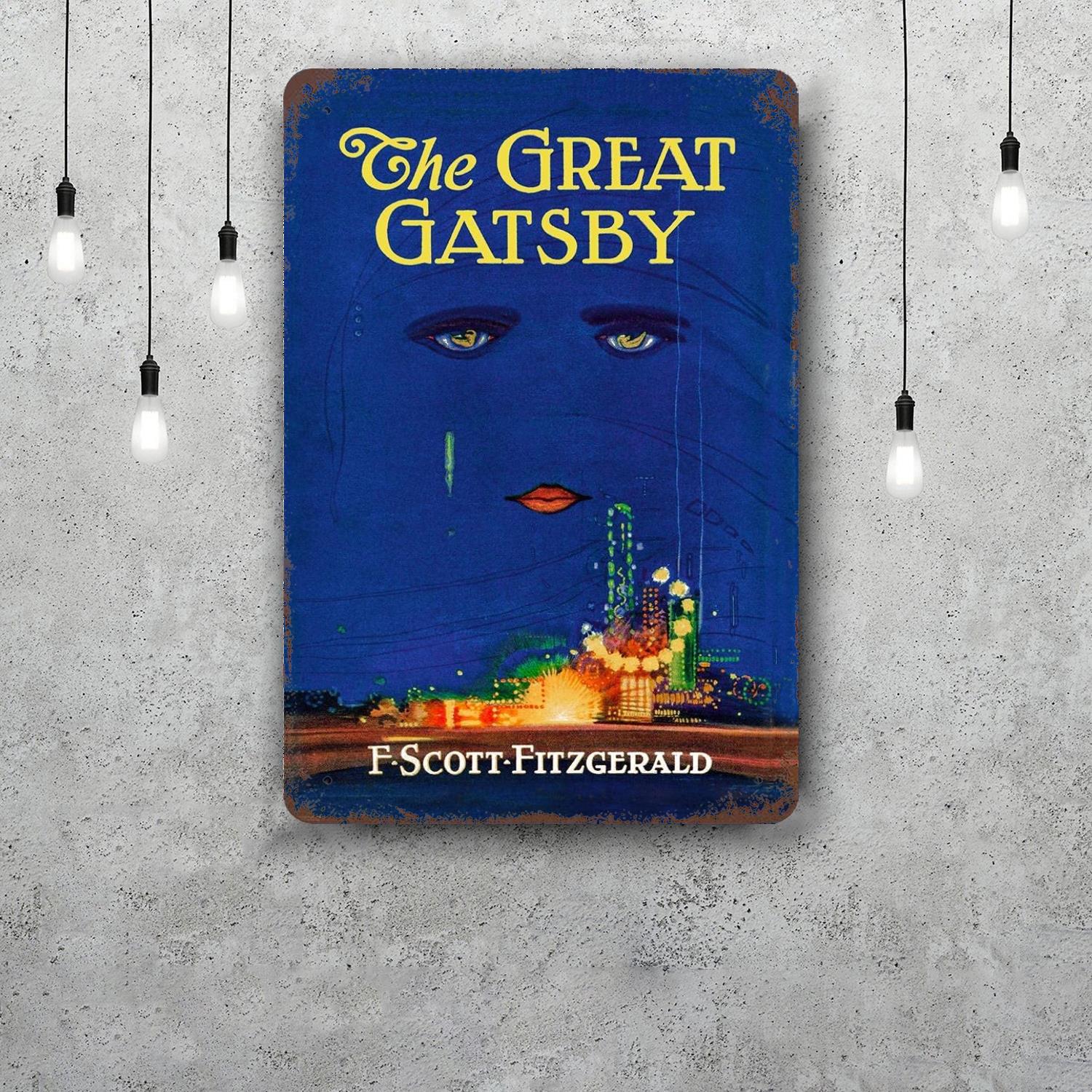 

The Great Gatsby Vintage Metal Tin Signs Posters Decor Retro Metal Plaque Wall Art Decor for Garage Bar 20x30cm（7.8x11.8inch）