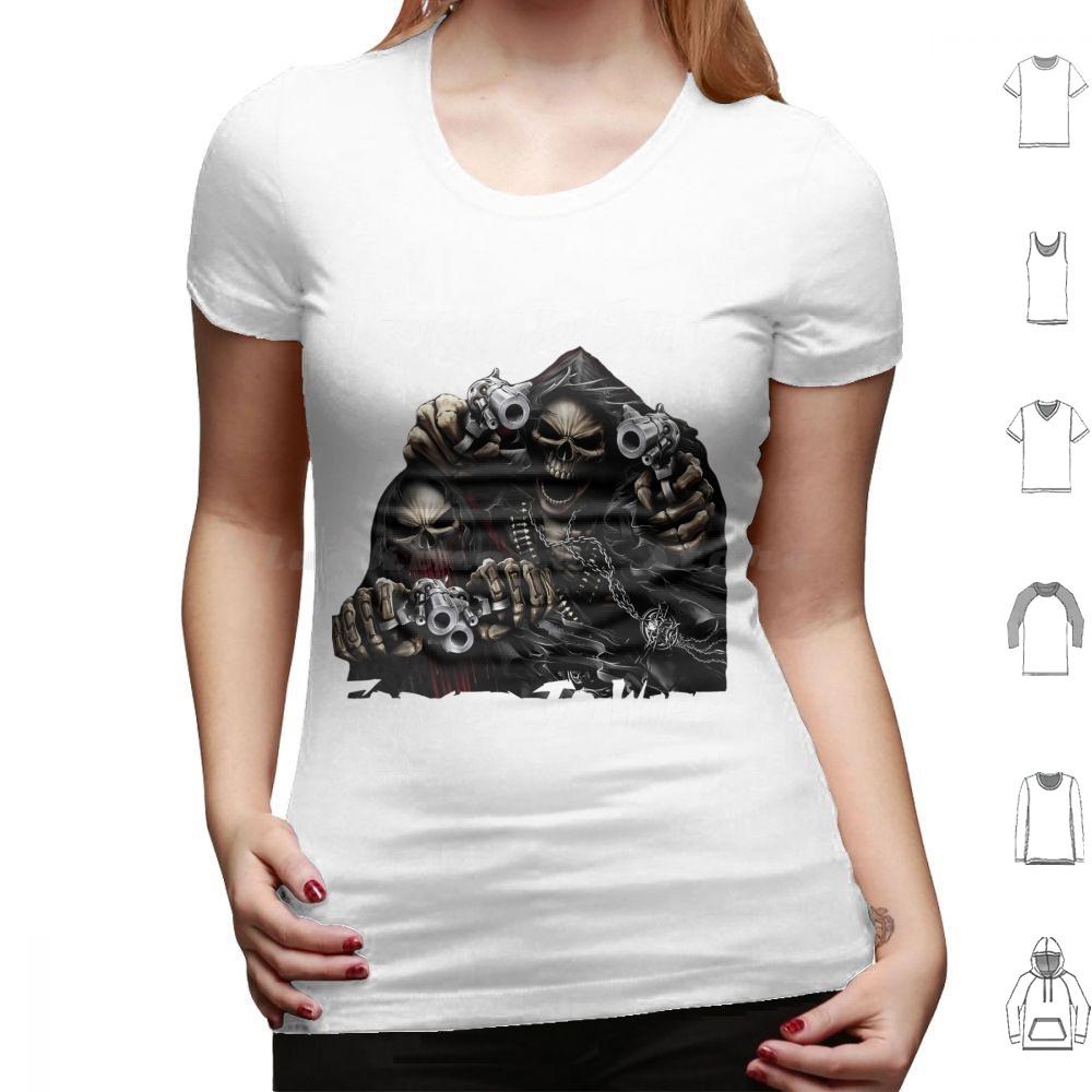 Born To Shit Forced To Wipe 2 Lustiger Totenkopf Badass Skelett Mit Waffen Meme T-Shirt Große Größe 100% Baumwolle Born To Shit Forced To