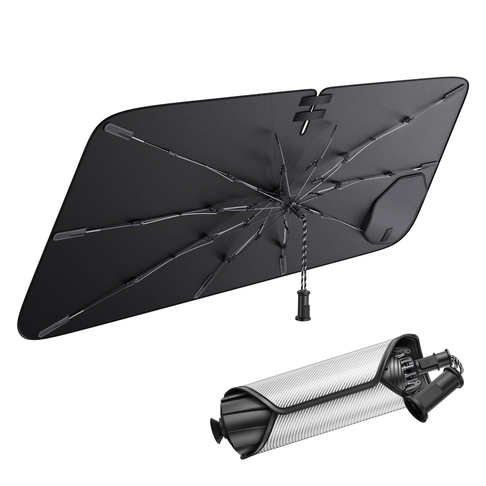 

ruiya Umbrella Sunshade for Toyota Corolla Sport Touring Sedan 2022.10-Current Dashcam Compatible Pull-Cord Type 10-Rib Glass Fiber