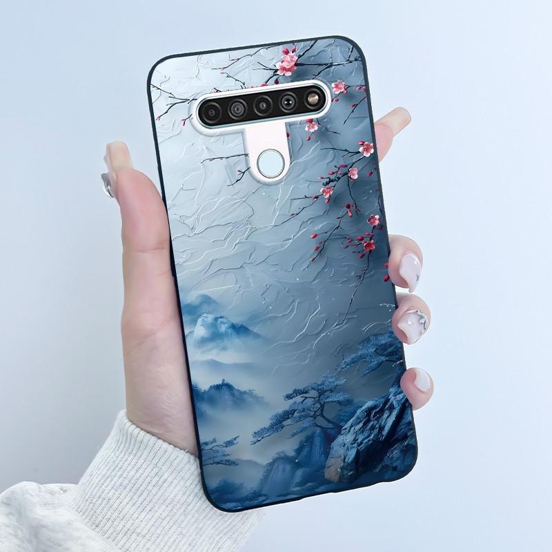 Cute Case For LG Q61 Capa For LG K61 Coque For LG Q70 Fundas Printing Shell Protective Cover Soft Silicone Cartoon Black Casing